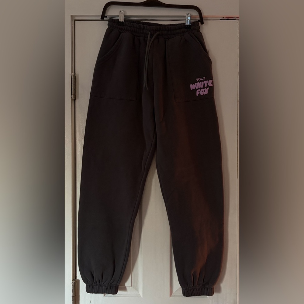 Dark Grey White Fox Joggers Size Small EUC